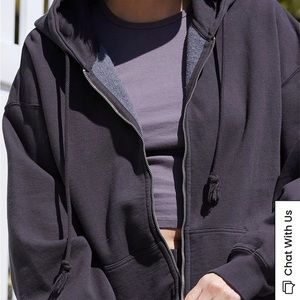 Brandy Melville black full length hoodie